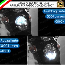 CONVERSIONE FARO LED APRILIA SCARABEO 500 2002-2007 ANABBAGLIANTE + ABBAGLIANTE