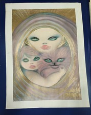 Novella Parigini, Acrilico su carta o litografia, autentico, 68x88cm