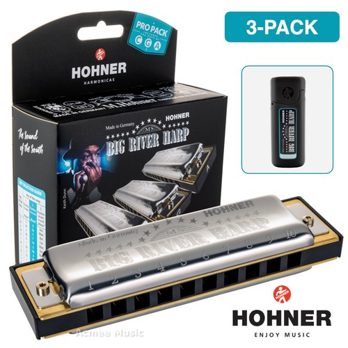 Hohner big river harp pack - hohner, 3-pack