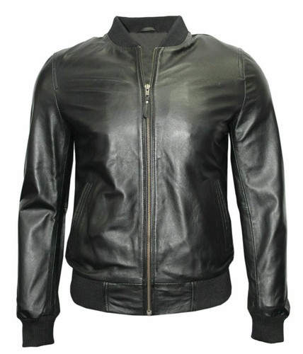 Bomber uomo biker vera - , pelle