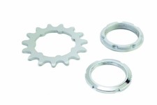 Pignone Pista Miche 1/8" 15 denti con supporto e ghiera