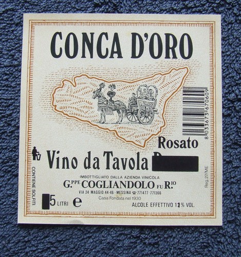 Conca oro etichetta - conca, d’oro
