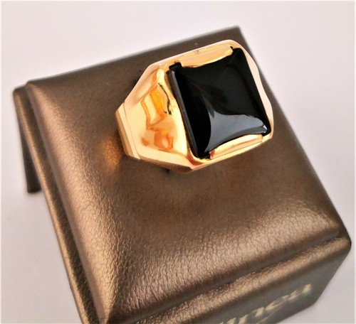Anello scudo nero uomo oro - scudo,