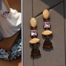 Orecchini Clip Dorato Strass