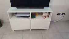 Mobile porta tv bianco basso MODERNO IN LEGNO con ripiani ante da soggiorno