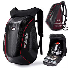 Zaino Moto Rigido Impermeabile Stile Carbonio Capienza Espandibile 50% per Casco