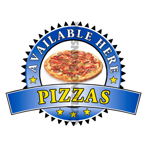 Adesivo pizza venduta qui blu - adesivo,