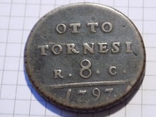 REGNO DI NAPOLI - FERDINANDO IV di BORBONE - 8 TORNESI  I TIPO 1797 (L2)