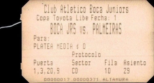 Biglietto stadio boca jrs - biglietto,