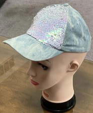 WOMAN’S DENIM/SEQUINS CAP BY
