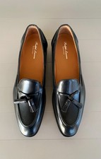 Mocassini uomo Ralph Lauren etichetta viola Luther nappa pelle di vitello nera 11D