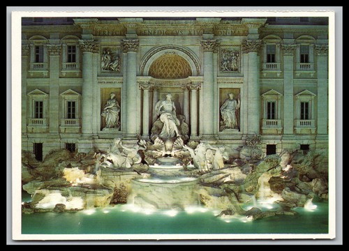 Cartolina roma fontana - roma, /