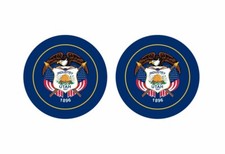 2x sticker adesivi adesivo bandiera rotondo coccarda usa americana utah