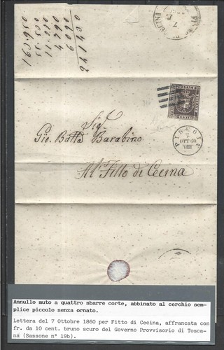 1860 toscana 10c bruno - 10c, scuro