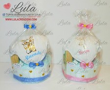 Torta Pannolini + body personalizzato prodotto igiene, regalo nascita battesimo