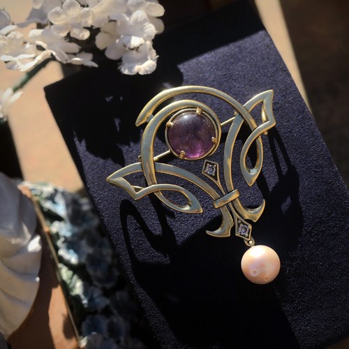 Collana ciondolo spilla dorato - collana,