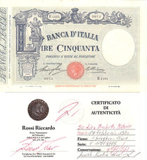 50 LIRE BARBETTI MATRICE 1930 PERIZIATA Q.SPL/SPL