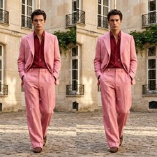 Tuta uomo lino rosa business