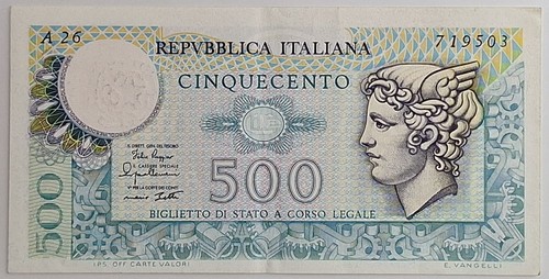 500 lire mercurio biglietto - 500,