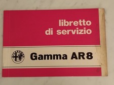 Libretto di servizio Alfa Romeo Gamma AR8