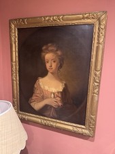 Grande antico ritratto ad olio