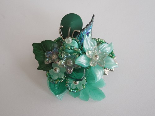 Vintage spilla plastica perla - vintage,