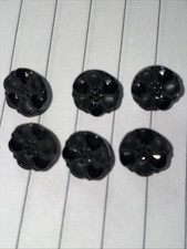 Antique Black Glass Buttons X