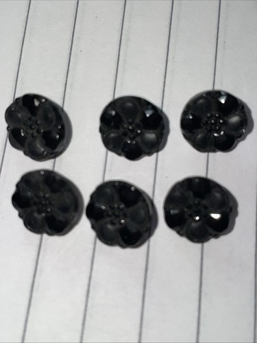 Antique black glass buttons - antique,