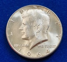 MONETA COIN UNITED STATES AMERICA U.S.A. HALF DOLLAR 1964 ½ KENNEDY SILVER JFK $