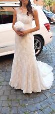 Abito da sposa modello sirena. Celli Spose, bianco pizzo. Taglia 42/44. h 1,76