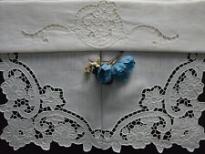 lenzuolo puro lino Bellora con ricamo intaglio a mano ecru' color