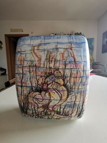 Vaso anni dipinto a mano - a,