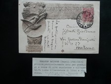 Autografo Edoardo Dalbono Cartolina Pro Flotta Aerea Napoli 1913 Pittura Arte
