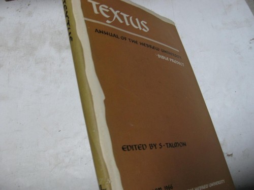 Textus annual the - textus:, hebrew