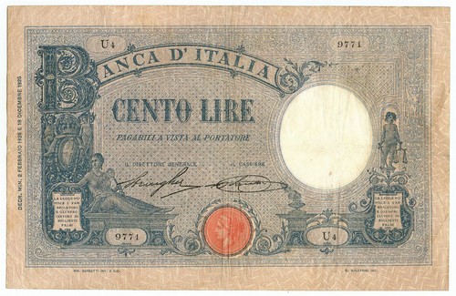 100 lire barbetti - lire, grande