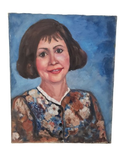 Dipinto olio vintage donna