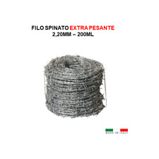 Filo Spinato Zincato Filo 2.20mm Per Recinzione Metallica 200 Metri Lineari 