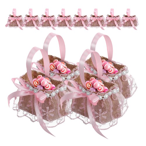 Cesto sposa pizzo - da, rosa