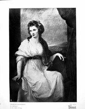 Vecchia stampa d'epoca originale Angelica Kauffmann di se stessa alla Galleria degli Uffizi 1921