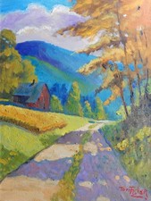 cabina collina strada fienile