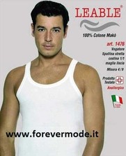 3 Canottiere uomo Leable spalla stretta a maglia liscia in cotone makò art 1476