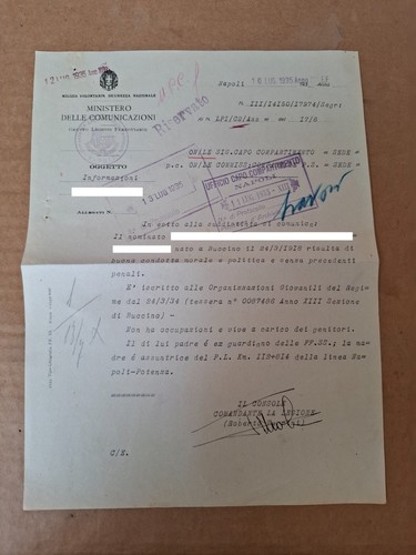 Documento partito fascista - documento,