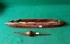 NAVETTA TESSILE DA TELAIO CON FUSO LEGNO SPOLETTA FILATI TESSITURA VINTAGE. CZ34