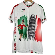 Maglia maglia MB Sport uomo M bianca rossa verde Italia Toscana ciclismo bici squadra