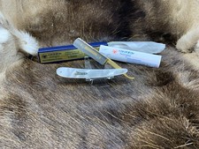 Dovo 5/8 MOP/Cracked Ice Solingen Germany rasoio dritto con 24kt. Incisione oro