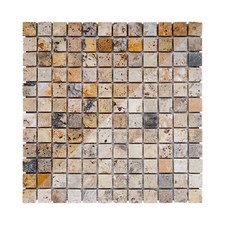 PIASTRELLE MOSAICO su rete | PIETRA TRAVERTINO Scabas 2,3x2,3 cm