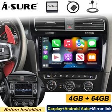 4+64 GB Android 15 autoradio Carplay RDS WiFi BT 5.4 GPS navigatore per VW Golf VII MK7