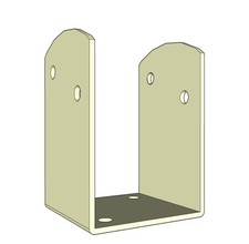 Staffa a U per travi, supporto porta pilastro in acciaio zincato