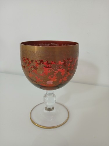 Calice vetro boemia rosso - calice,