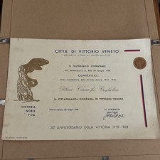 Attestato di Cittadinanza Onoraria Città di Vittorio Veneto